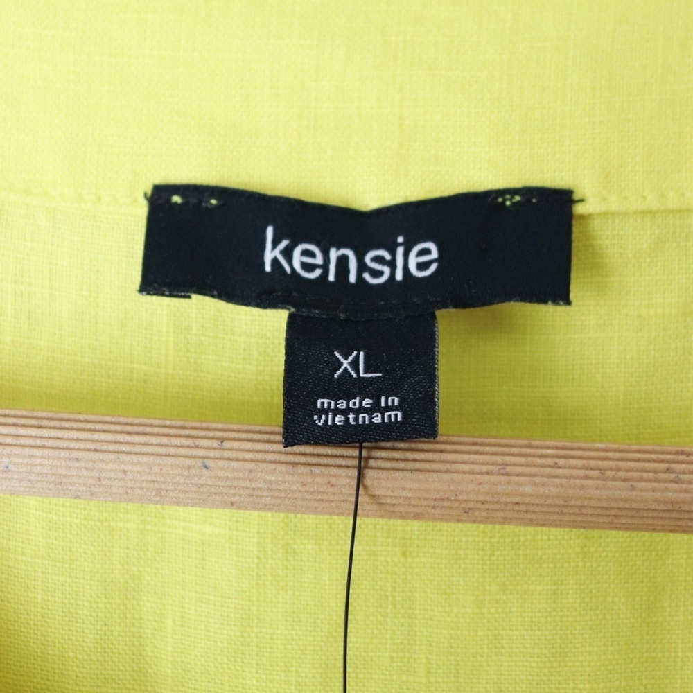 NWT Kensie 100% Linen Puff Sleeve Button Top XL - Picture 9 of 11